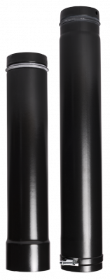Ofenrohr für Pelletofen DN 100 mm verstellbar von 1,00 m bis 1,30 m mattschwarz emailliert