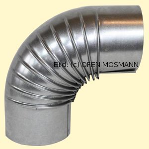 Ofenrohre DN 60 mm FAL Ofenrohr Bogen gerippt 90° ohne Tür