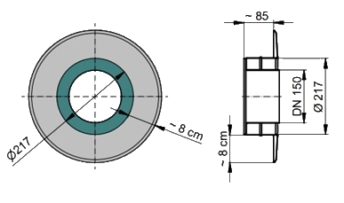 Coltherm Ofenrohr Maßskizze