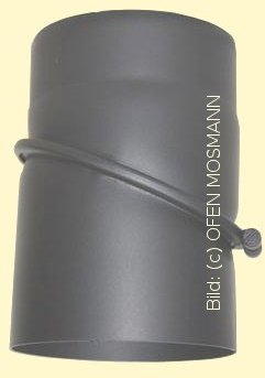 Ofenrohr Kaminofen DN 120 mm Bogen 0-45° ohne Tür gussgrau-hell #820