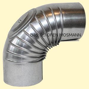 Ofenrohre DN 80 mm FAL Ofenrohr Bogen gerippt 90° mit Tür