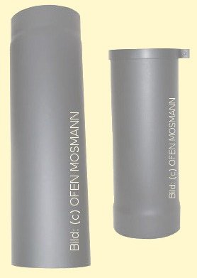 Ofenrohr Kaminofen DN 150 mm verstellbar von 0,75 bis 1,05 m gussgrau-hell #820