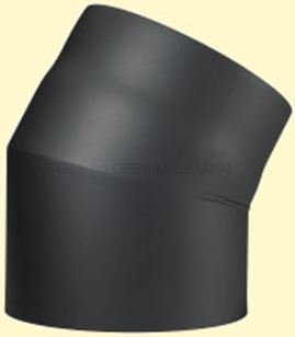 Doppelwandiges Ofenrohr Primus DN 150 mm Bogen 30° ohne Tür schwarz #310