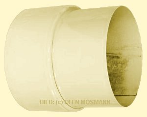 Ofenrohr beige emailliert SL Reduzierung von 130 weit auf 120 mm eng