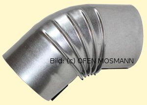 Ofenrohre DN 180 mm FAL Ofenrohr Bogen gerippt 45° ohne Tür