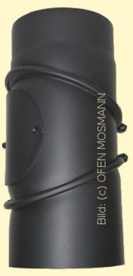 Ofenrohr Kaminofen DN 180 mm Bogen 0-90° mit Tür schwarz #310