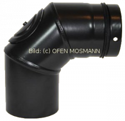 Emaillierter Ofenrohr-Stecker DN 100 Mm – Schwarz, Hitzebeständig Bis 600°C | Made In Italy Für Pellets- & Holzöfen