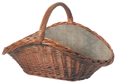 Weidenkorb oval mit Jute-Einlage und Tragegriff
