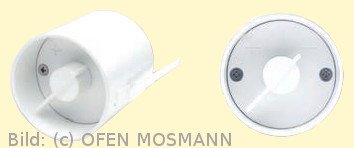 CB Luftklappengriff rund 60 mm Vertieft EBR, RW und Knopf weiß