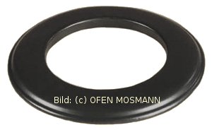 Ofenrohr für Pelletofen DN 100 mm Wand-Rosette (3) mattschwarz emailliert