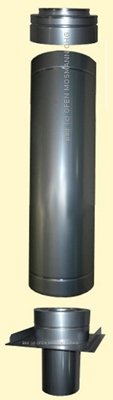 Kaminerhöhung Edelstahl DN 130 mm Höhe ca. 0,30 m doppelwandig matt