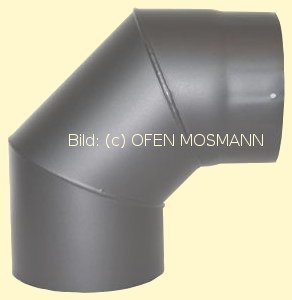 Ofenrohr Kaminofen DN 150 mm Bogen Winkel 90° ohne Tür gussgrau hell #820