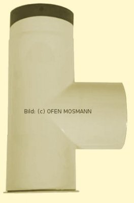 Ofenrohr DN 130 mm beige emailliert Kapselknie 0,33 m Länge hq
