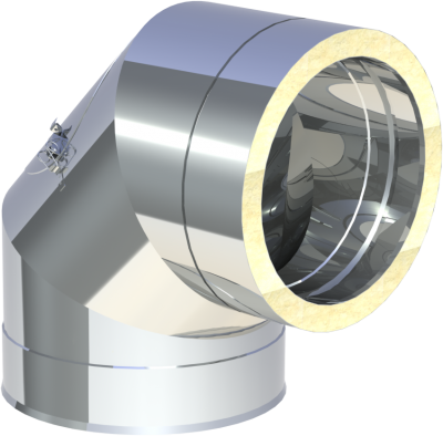 DW ECO 2.0 Edelstahlschornstein DN 150 mm Bogen 90 Grad mit Tür