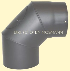 Ofenrohr Kaminofen DN 120 mm Bogen 90° mit Tür gussgrau-hell #820