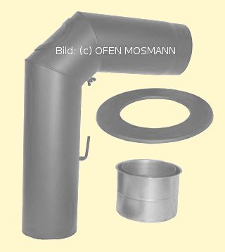 Ofenrohr Kaminofen DN 120 mm Winkelset gussgrau-hell #820