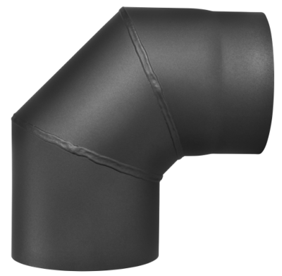 Ofenrohr Kaminofen DN 150 mm Bogen Winkel 90° ohne Tür gussgrau #288