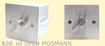 CB Luftklappengriff quadratisch 85 mm x 85 mm Aufputz RW und Knopf Edelstahl