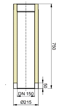 Coltherm Ofenrohr Maßskizze