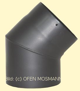 Ofenrohr Kaminofen DN 200 mm Bogen 45° ohne Tür gussgrau #288