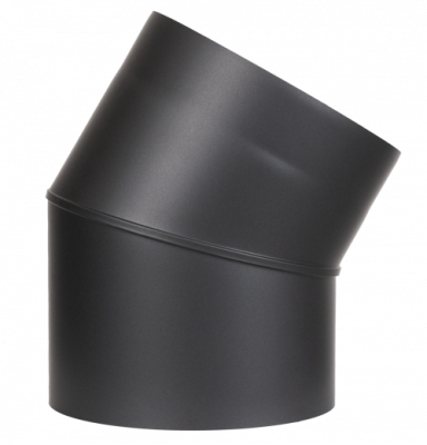 Doppelwandiges Ofenrohr Coltherm DN 150 mm Bogen 45° ohne Tür schwarz #310