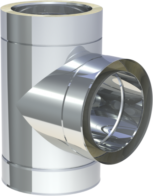 DW ECO 2.0 Edelstahlschornstein DN 130 mm Feuerungsanschluss 90 Grad