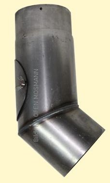 Ofenrohre DN 180 mm 2 mm Ofenrohr unlackiert Bogen 45° mit Tür