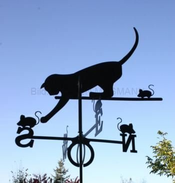 Wetterfahne Motiv Katz und Maus Format: groß