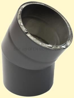 Doppelwandiges Ofenrohr Isoline DN 150 mm Bogen 30° ohne Tür schwarz #310