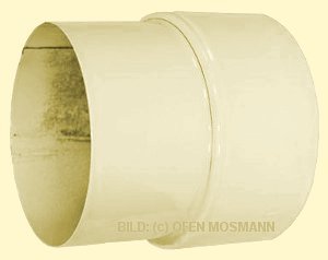 Ofenrohr beige emailliert SL Erweiterung von DN 120 weit auf 130 mm eng