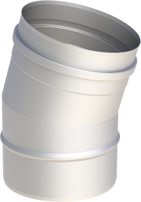 Edelstahlschornstein EW 150 mm x 0,6 mm Bogen 15 Grad