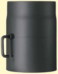 Doppelwandiges Ofenrohr Primus DN 180 mm Länge 0,25 m schwarz #310 mit Drosselklappe