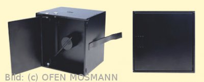 CB Luftklappengriff quadratisch 85 mm x 85 mm mit Deckel EBR, Deckel, RW und Knopf schwarz