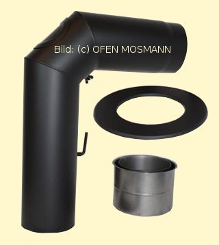 Ofenrohr Kaminofen DN 180 mm Winkelset schwarz #310