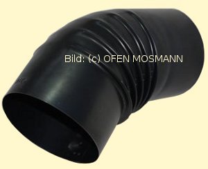 Ofenrohre DN 110 mm gebläutes Ofenrohr Bogen gerippt 45° ohne Tür