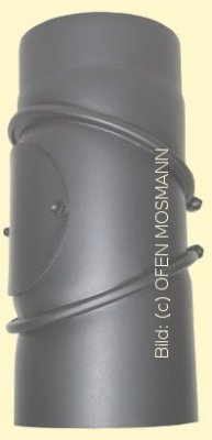 Ofenrohr Kaminofen DN 120 mm Bogen 0-90° mit Tür gussgrau-hell #820