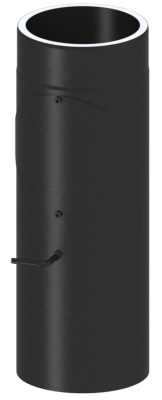 Doppelwandiges Ofenrohr Isoline DN 150 mm Länge 0,50 m mit Tür & Drosselklappe schwarz #310