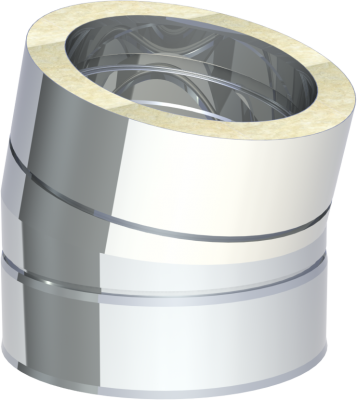 DW ECO 2.0 Edelstahlschornstein DN 130 mm Bogen 15 Grad