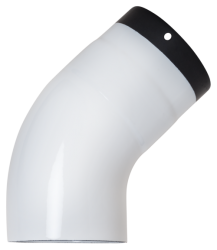Ofenrohr DN 130 mm weiß emailliert Bogen glatt 45° ohne Tür hq Ofenrohr DN 130 mm weiß emailliert Bogen glatt 45° ohne Tür hq