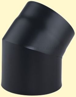 Doppelwandiges Ofenrohr Primus DN 180 mm Bogen 45° ohne Tür schwarz #310