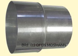 Pelletrohr Übergang 80mm-150mm Edelstahl Reduzierung Erweiterung Ofenrohr